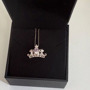 Disney Silver and Purple Tiara Necklace